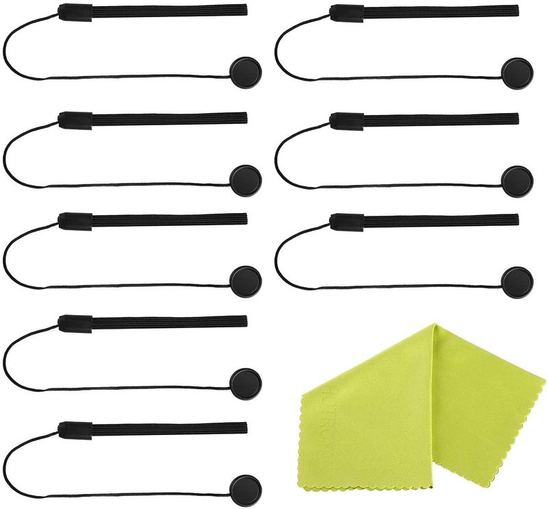 CarPro Camera Lens Cap Keeper Lens Cap Holder Prevent Lens Cap Lost for DSLR SLR Camera Canon/Nikon/Sony/Panasonic/Fujifilm Camera with Microfiber Cleaning Cloth (8 Pack) - Image 2